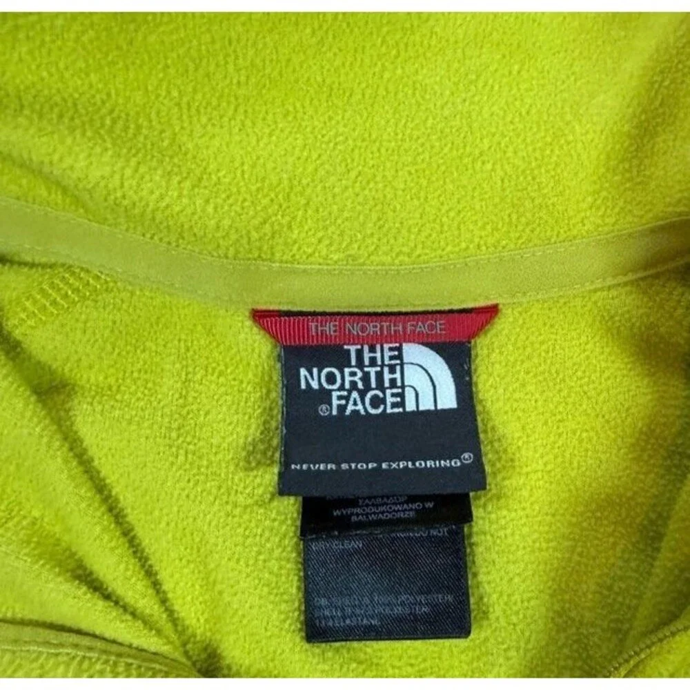 North Face Fleece Quarter Zip Pullover Mens Size Large Yellow Lightweight Hiking